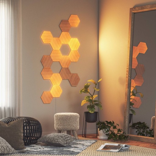 Nanoleaf Elements Hexagons 3 дополнительные светодиодные панели под дерево