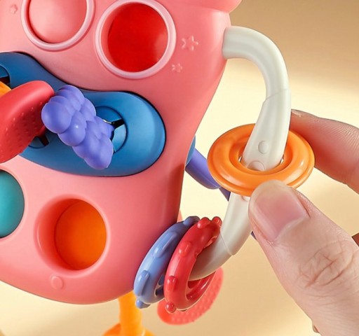 СЕНСОРНАЯ ИГРУШКА ДЛЯ МЛАДЕНЦЕВ И ДЕТЕЙ МОНТЕССОРИ БУТЫЛКА 5 В 1