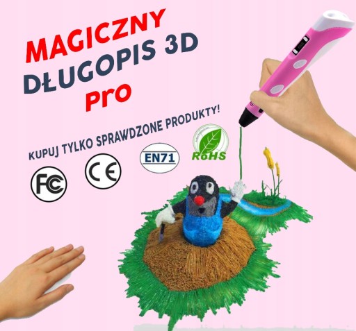 3D ШАРИЧНАЯ РУЧКА + стержни длиной 100 м + БЕСПЛАТНЫЕ ШАБЛОНЫ БЕСПЛАТНЫЙ НАБОР XXL ДЛЯ ДЕТЕЙ