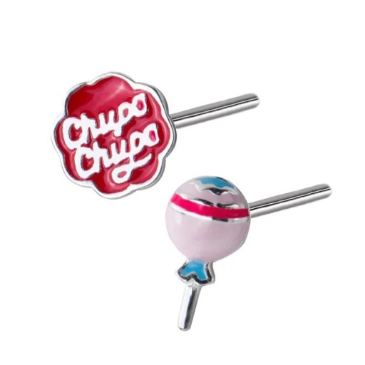 Красивые серебряные серьги CHUPA CHUPS S925 Леденец