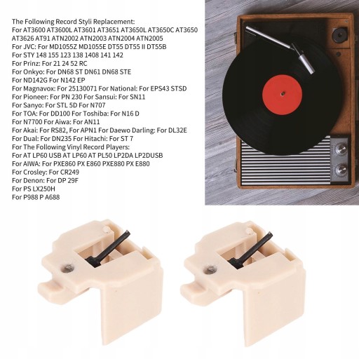 ТИП ЗАМЕНЫ ДЛЯ AUDIO TECHNICA AT LP60 LP60XBT USB 2 ШТ.