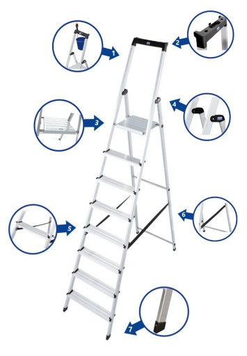 Лестница KRAUSE SOLID 1x8 ступеней 126269 3,75 м