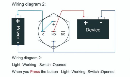 Przycisk wyłącznik 16mm podświetlany LED 5V 6V mo