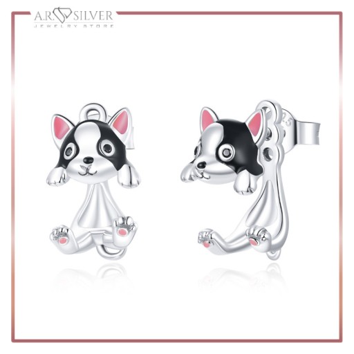Серебряные серьги CUTE DOGS S925