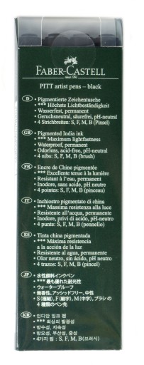 FABER-CASTELL Pisaki Artist Pen PITT 4 SZT CZARNE