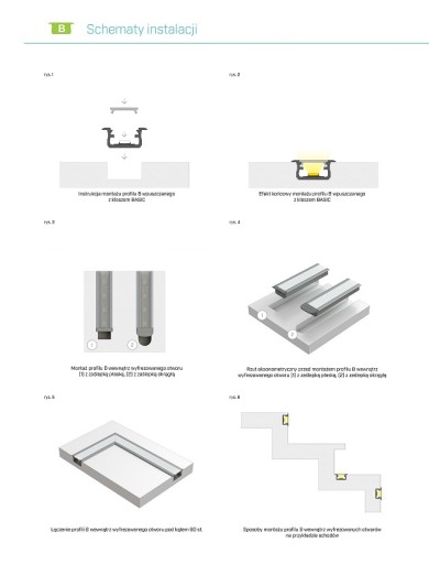 Profil aluminiowy do taśm LED LUMINES typ B surowy 2m