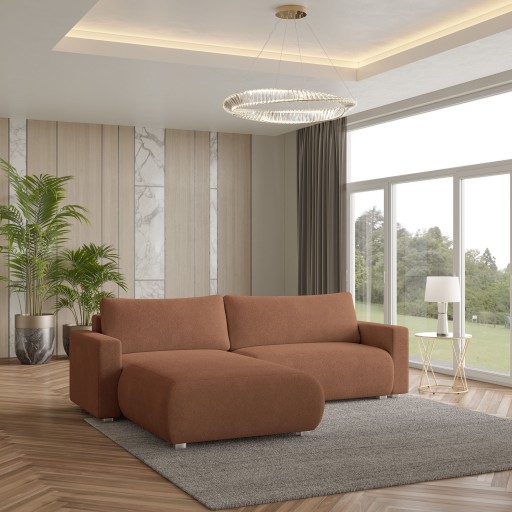 Роскошный угловой диван TURIN Comfort SLEEPING FUNCTION букла WAVE SPRING