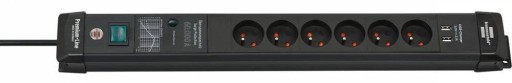 Сетевой фильтр, 8 розеток + 2x USB, 3м