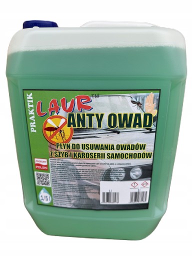 PŁYN DO USUWANIA OWADÓW Z SZYB I KAROSERI SAMOCHODÓW ANTYOWAD (OP.5L) Laur