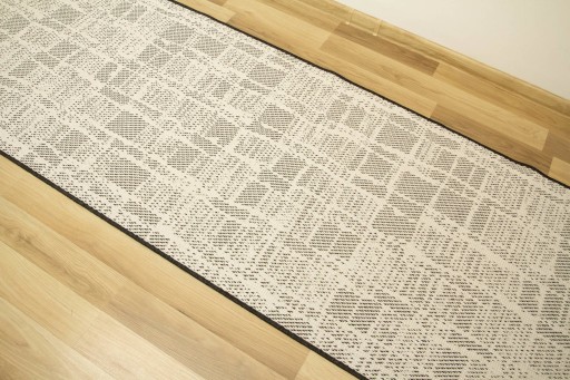 ШНУРОВОЙ КОВРИК, ширина 80 см, для прихожей и коридора, антрацитово-кремовый