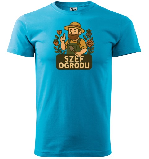 SZEF OGRODU Koszulka męska prezent dla OGRODNIKA ROLNIKA rośliny XL