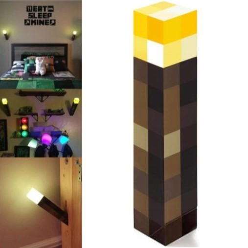 Четырехцветная лампа Paladone Minecraft Torch перезаряжаемая