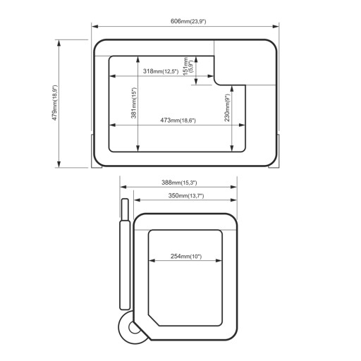 Yolco BCX40 Grey Bluetooth компрессорный холодильник