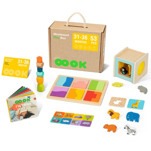 BOX PUDEŁKO XXL MONTESSORI EDUKACYJNE 7w1 SENSORYCZNE 31-36 MIES TOOKY TOY