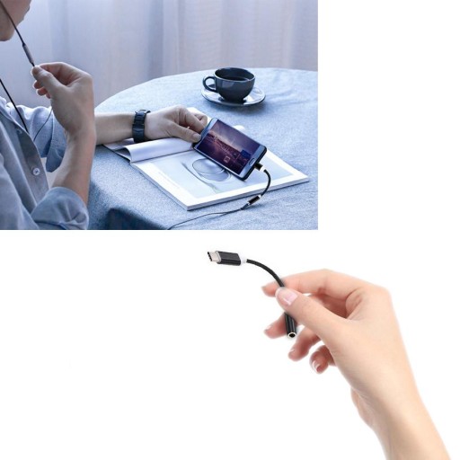 Аудиоадаптер USB-C на миниджек 3,5 AUX черный