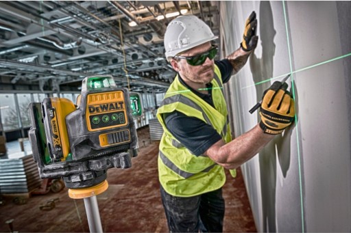 Самовыравнивающийся лазер 3x360° зеленый корпус DeWALT DCE089D1G + стойка GT-320