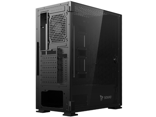 Компьютерный корпус Midi Tower ATX SAVIO Shadow X2 со стеклянным сетчатым вентилятором 4x120 мм