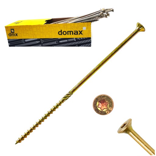 Шурупы по дереву 10х360 мм Torx 50 шт. Саморезы Domax столярные
