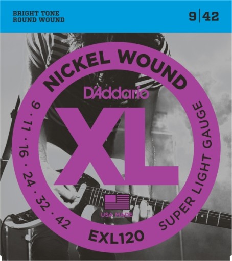 Струны для электрогитары D'Addario EXL120 09-42