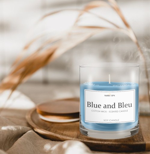 Möller SPA - BLUE and BLEU НАТУРАЛЬНАЯ СОЕВАЯ СВЕЧА АРОМАТ ДУХОВ