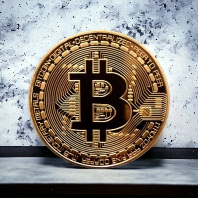Биткойн-золотая коллекционная монета Медаль BTC XXL + крышка коробки