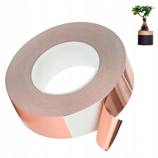 FOLIA MIEDZIANA TAŚMA KLEJĄCA SAMOPRZYLEPNA 30m×30mm
