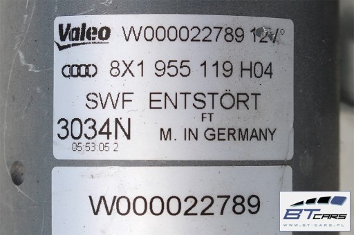AUDI A1 MECHANIZM SILNIK WYCIERACZEK 8X1955119 8X1955023C 8X1955023D 8X1955