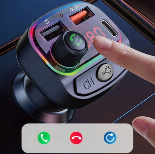 АВТОМОБИЛЬНЫЙ BLUETOOTH-ПЕРЕДАТЧИК FM FAST USB ЗАРЯДНОЕ УСТРОЙСТВО QC 3.0 MPS 2xUSB