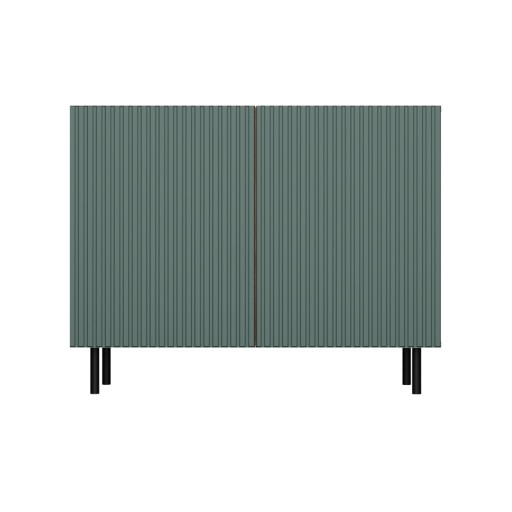 KOMODA 100 cm SZAFKA NOWOCZESNA POJEMNA PÓŁKI DRZWI LAMELE ARTISAN ZIELEŃ