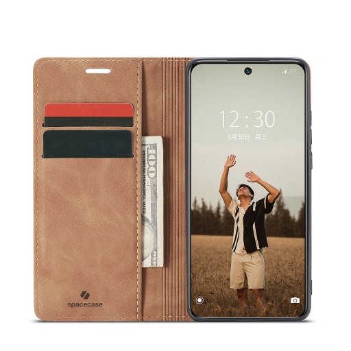 ELEGANCKIE ETUI Z KLAPKĄ SPACECASE WALLET SKÓRZANE DO REDMI NOTE 10 PRO
