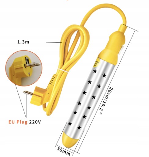 ELEKTRYCZN GRZAŁKA BASENOWA PODGRZEWACZ 2500W 220V
