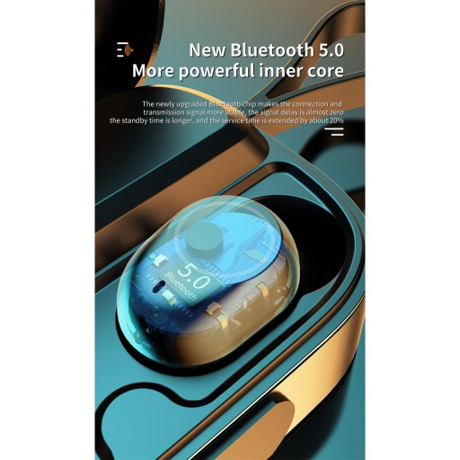 Bluetooth-гарнитура 5.1 с микрофоном и светодиодным экраном Smart Touch Wide K2S, белая