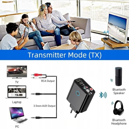 АДАПТЕР VIKEFON BLUETOOTH 5.0 AUX+RCA ПУЛЬТ ДИСТАНЦИОННОГО УПРАВЛЕНИЯ