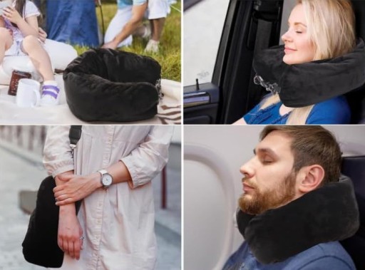 ДОРОЖНАЯ ПОДУШКА С МЕШКОМ ДЛЯ ОДЕЖДЫ СУМКА НА ШЕЮ ПЕРЕСЕЧЕНИЕ 2в1
