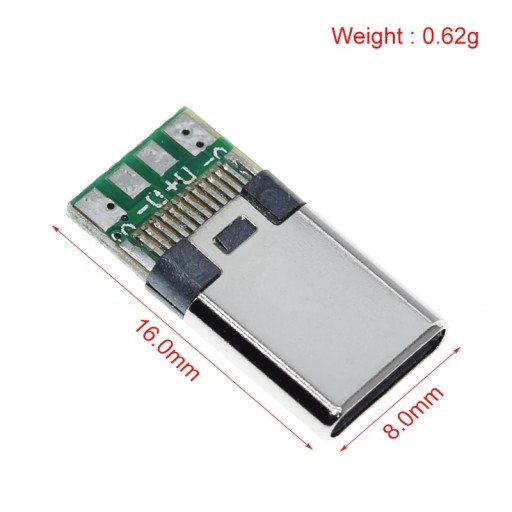 Адаптер PLUG USB C на печатную плату DIP X 5 шт.