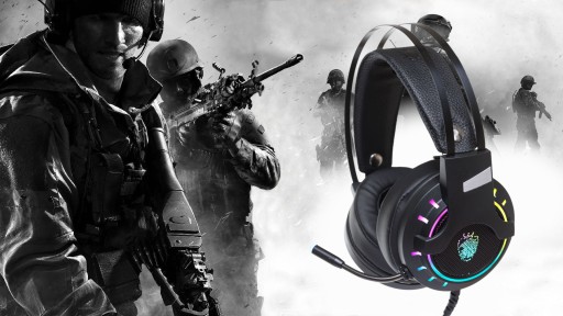 ИГРОВЫЕ НАУШНИКИ СО СВЕТОДИОДНОЙ RGB СВЕТОДИОДОЙ + РУЧКА ПОДСТАВКИ