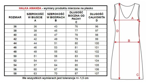 HALKA AMANDA SZEROKIE RAMIĄCZKO ŁOSOSIOWA 42