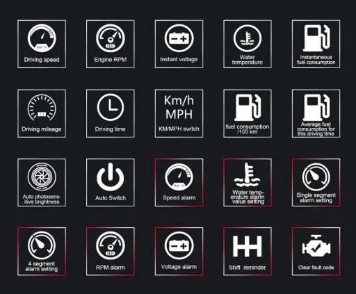 HUD ПРОДОЛЖЕННЫЙ ДИСПЛЕЙ ЖК-ДИСПЛЕЙ OBD2 на лобовом стекле!