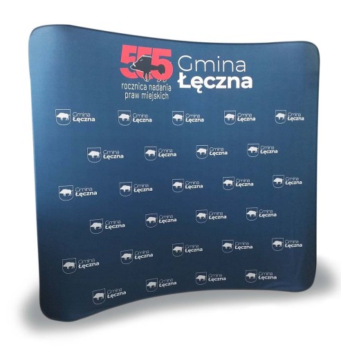 Ścianka Reklamowa Tekstylna Łukowa 250x230cm Nadruk Projekt jednostronna