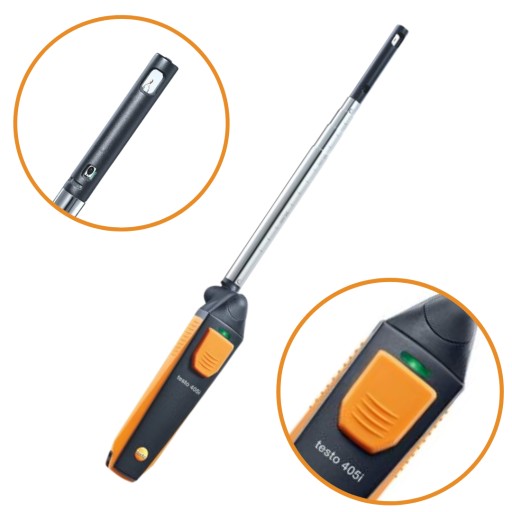 Testo 405i — термоанемометр, совместимый со смартфоном SmartSonda, 24 месяца