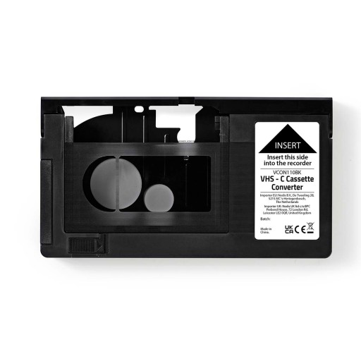 Конвертер VHS | Преобразование: VHS-C в VHS | Подключи и работай | Черный