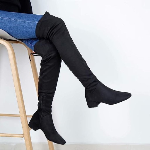 Wysokie buty damskie Greatonu, czarne, rozmiar 36