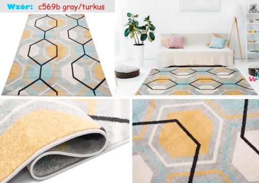 AZUR КОВЕР 160x220 Фриз Модный Современный Красочный Пастельный Мягкий