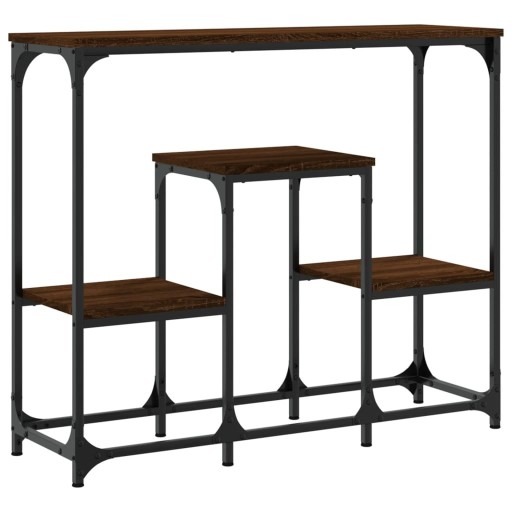 КОНСОЛЬНЫЙ СТОЛИК ИЗ КОРИЧНЕВОГО ДУБА 89,5X28X76СМ