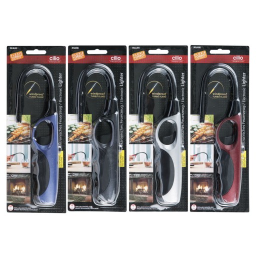 Газовая зажигалка Cilio Miami Flexi Turbo, 35 см, серебристый