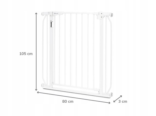 Lionelo Truus Slim White LED (75-105 cm) Barierka Zabezpieczająca