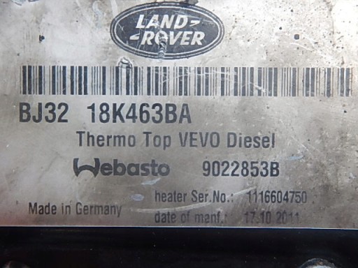 RANGE ROVER EVOQUE WEBASTO BJ32-18K463BA