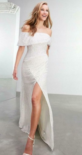 СВАДЕБНОЕ ПЛАТЬЕ С ПАЙЕТКАМИ Asos Edition XXC ebl CECILIA S