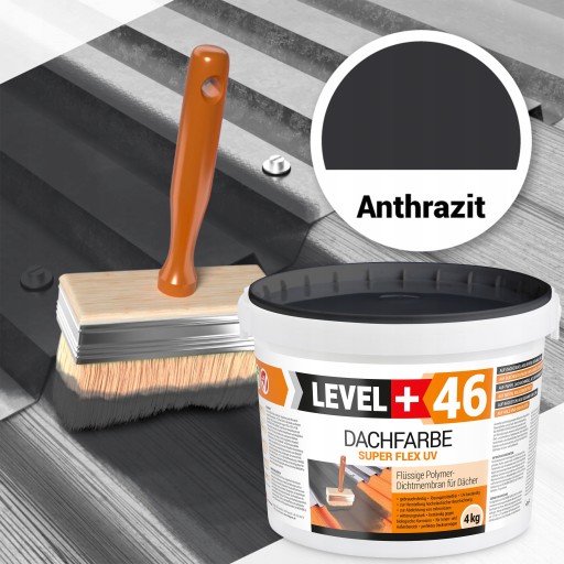 Farba Dachowa Antracyt 4kg Wałek Malarski 10cm