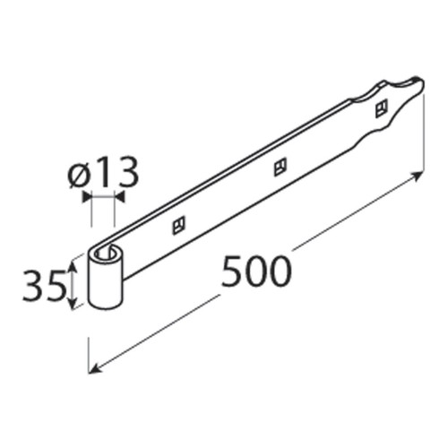 Петля декоративная ZP C, ворота, калитка 500х35х4,0